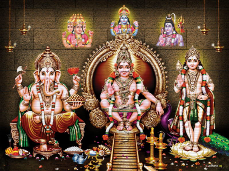 Ganesh Ayyappa Murugan Swamy Wall BG