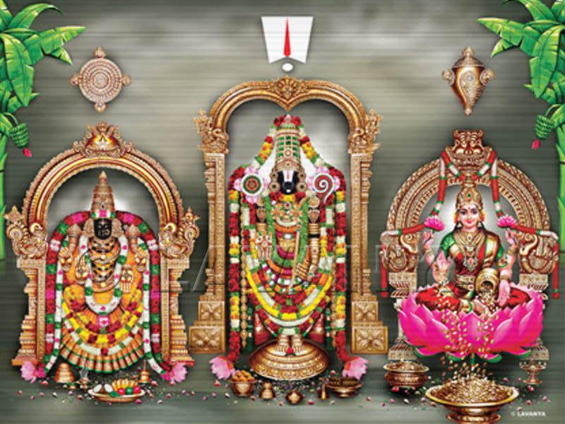 Balaji with his consoles Padmavathi & Lakshmi Devi Sky BG