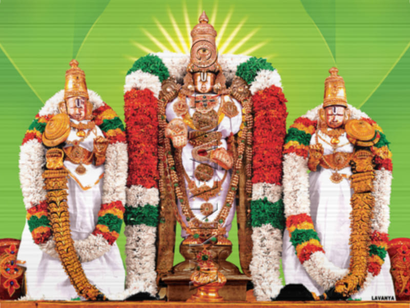 Sri Venkateswaraswamy Varu With his Consorts Bride