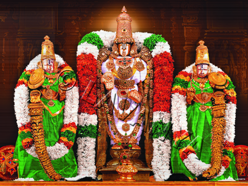 Sri Venkateswaraswamy Varu With his Consorts Bride