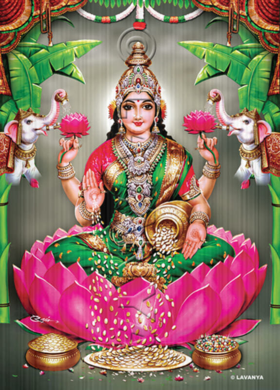GAJA LAKSHMI PINK LOTUS SKY BG