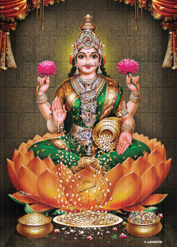 LAKSHMI ORANGE LOTUS WALL BG
