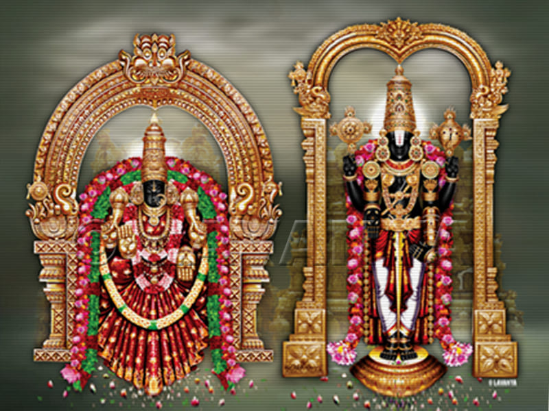 Nijapadam Balaji Padmavathi with Lotus Garland