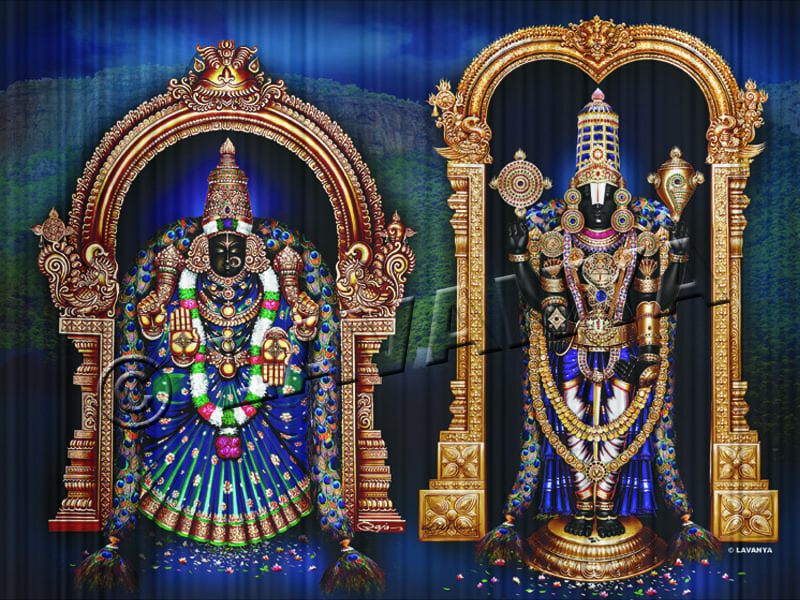 Balaji Padmavathi with Peacock Garland New