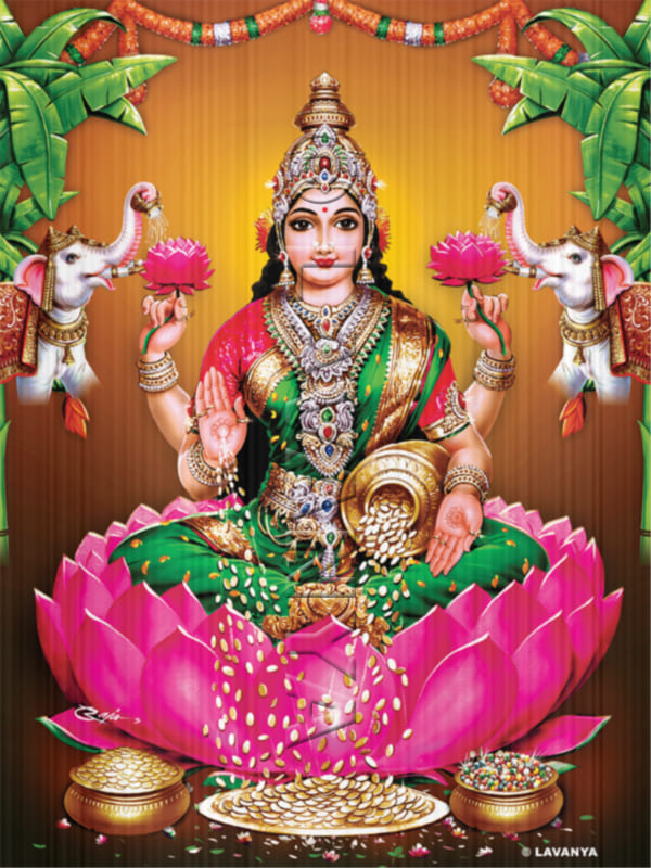 GAJA LAKSHMI PINK LOTUS ANTIQUE BG