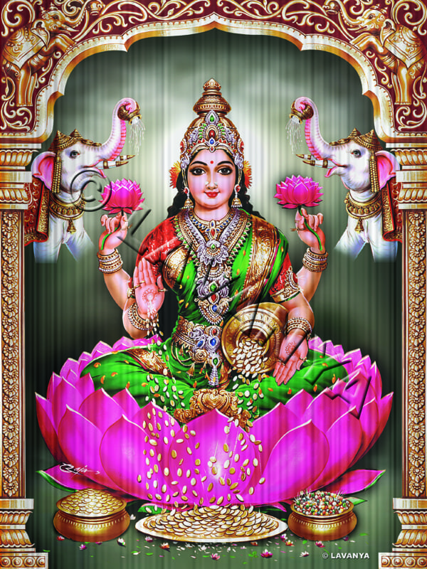 GAJA LAKSHMI PINK LOTUS SKY BG